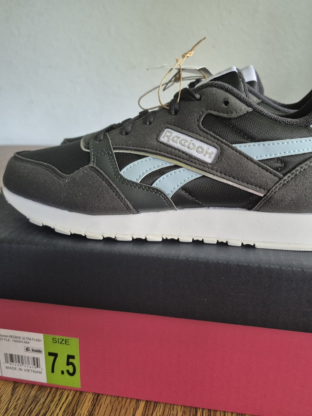 Reebok Classic Runner in Black with Light Blue Accents